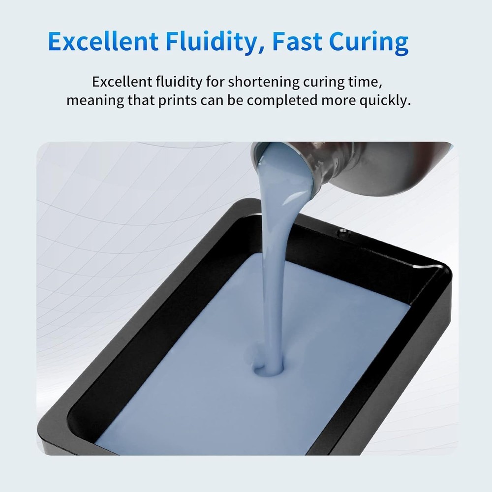 High Precision 3D Printer Resin, 2kg UV-Curing for LCD Printers - Grey&White