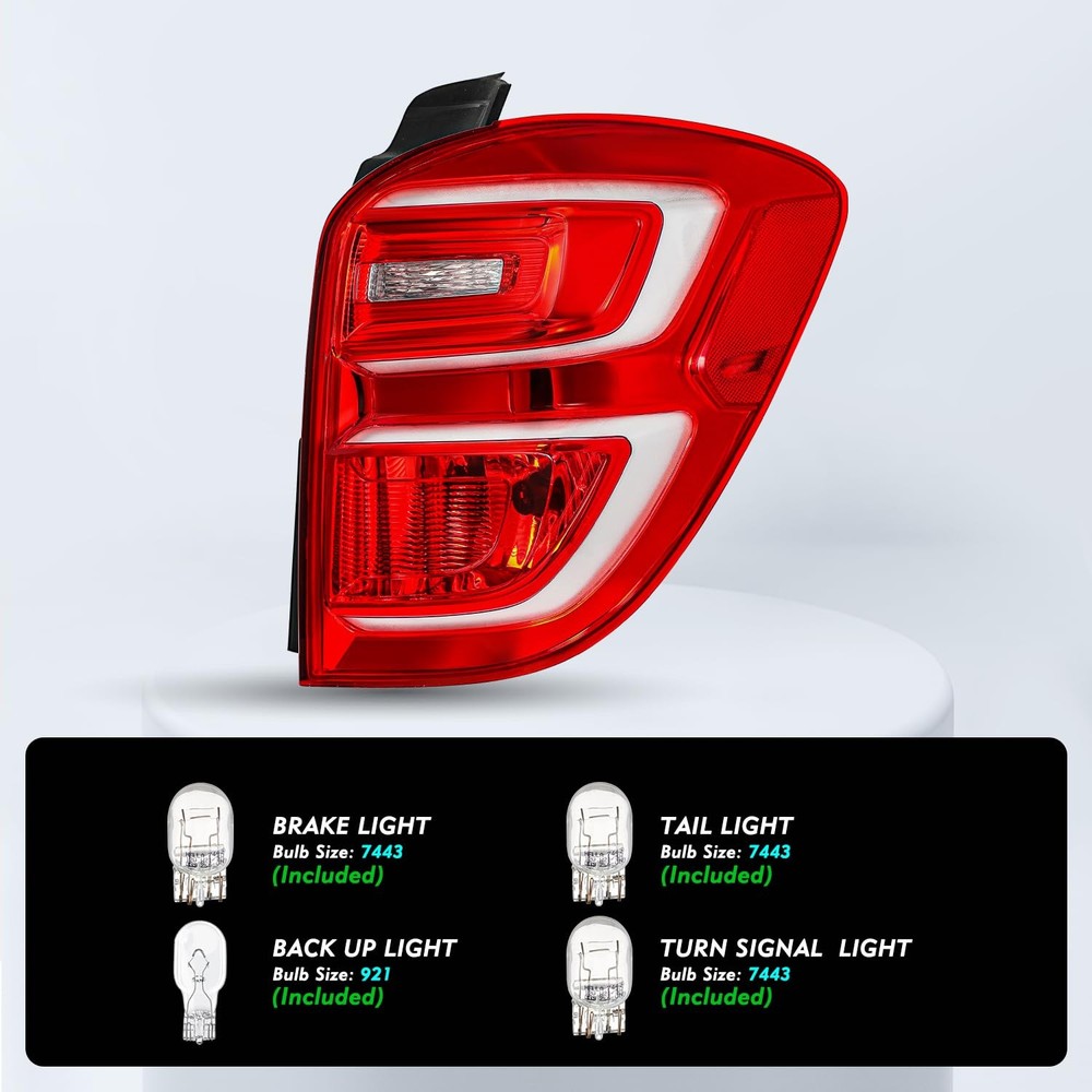 Tail Light Assembly Fits 2016-2017 Equinox Rear Outer Driver Passenger Side