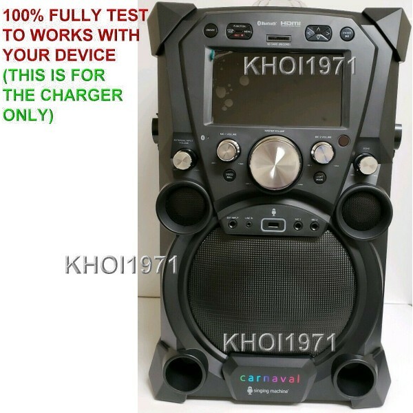 Wall AC adapter power cable for SDL9039 SINGING MACHINE CARNAVAL Karaoke System