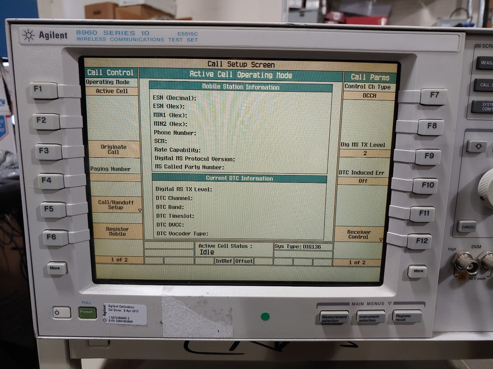 AGILENT E5515C 8960 Series Wireless Communication Test Set Opt 002 003