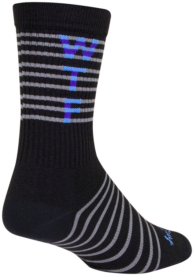 SockGuy WTF 2.0 Crew Socks Small/Medium Black/Gray