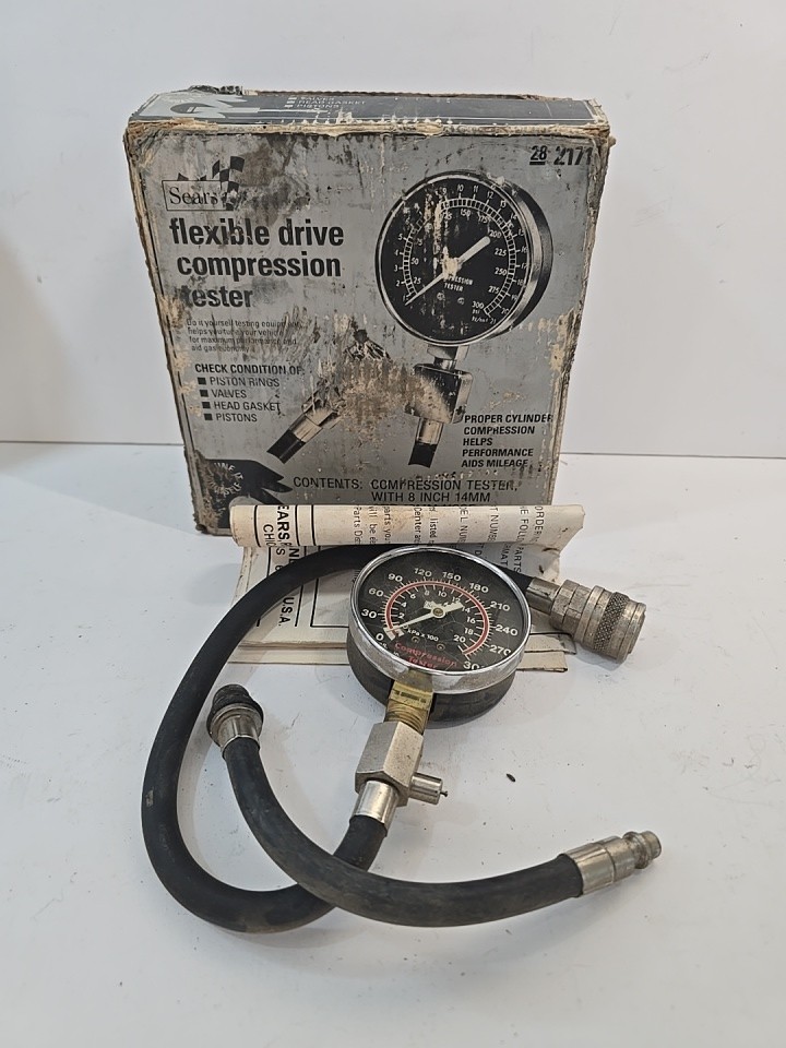 Sears Flexible Drive Engine Compression Tester Kit 28-2171
