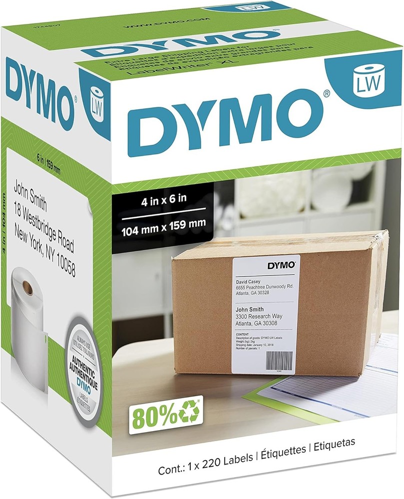 DYMO Authentic LW Extra-Large Shipping Labels for 1 Roll, White