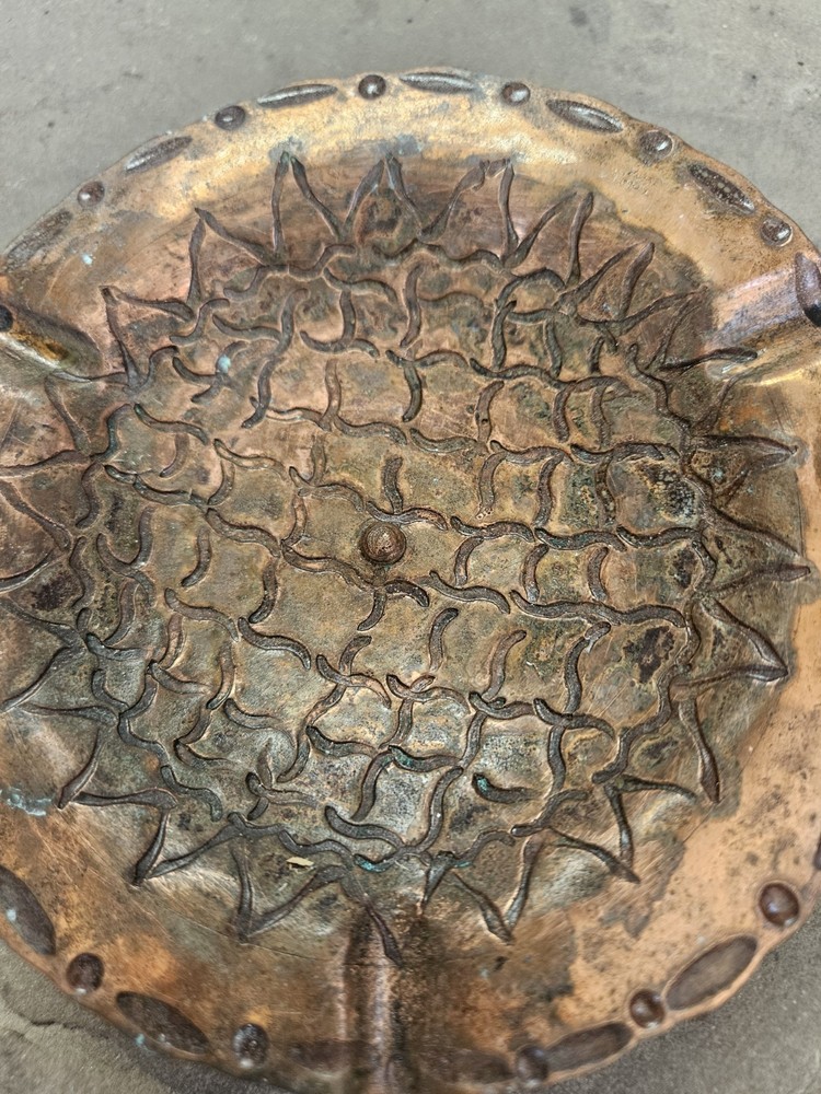 RRR RARE Vintage Hammered Copper Ashtray Solid Copper Hand Made