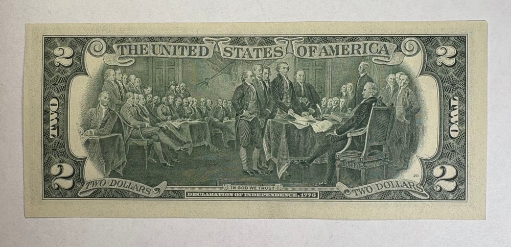 1976 $2 Two Dollar Bill Misprint Alignment Error Treasury Seal
