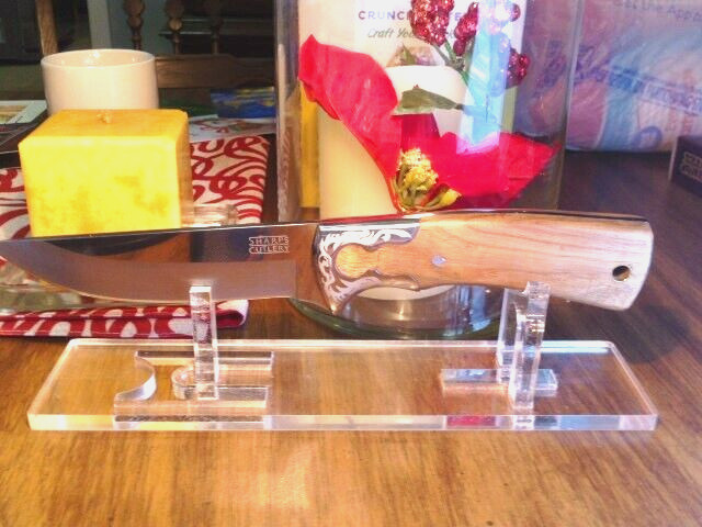SPECIAL Knife Desk Top Display Stand Clear Acrylic Fixed Blade Knives 6" to 14"