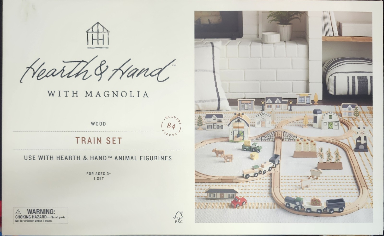 Hearth & Hand with Magnolia 84 Piece Train Track Set