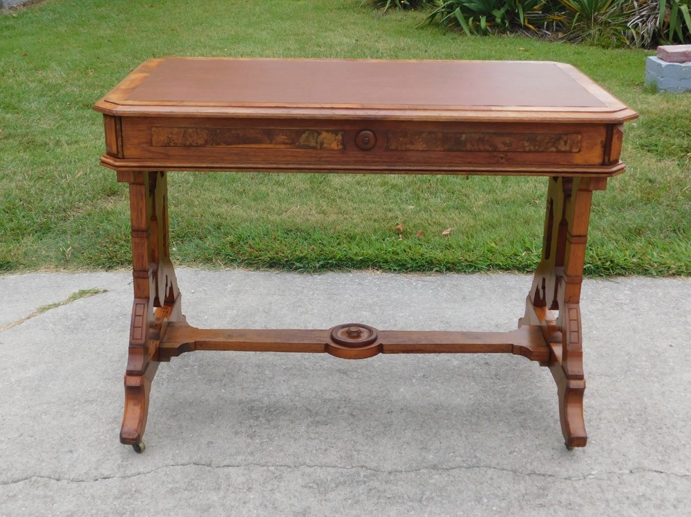 Walnut Victorian Library Table /Desk