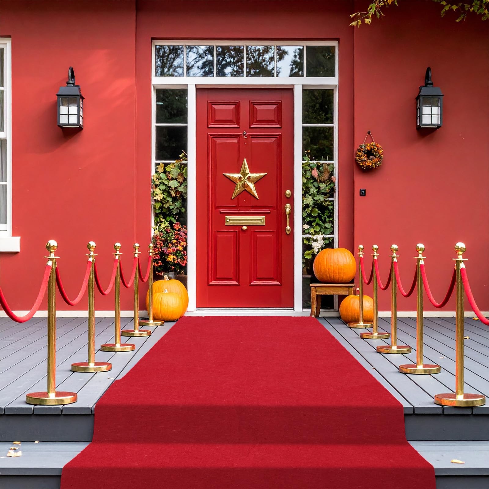 15 x 2.6ft Long Red Carpet Runner for Party Non Slip Red Aisle Runners 20 MM ...