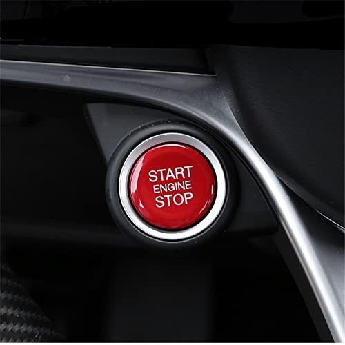 ABS Car Engine Start Stop Switch Button Cover Trim Replacement for Alfa Red