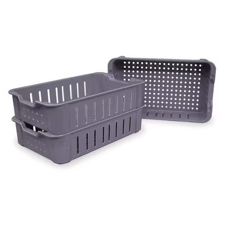Mfg Tray 81904851362585 Vented & Stackable Straight Wall Storage Container, 2.5