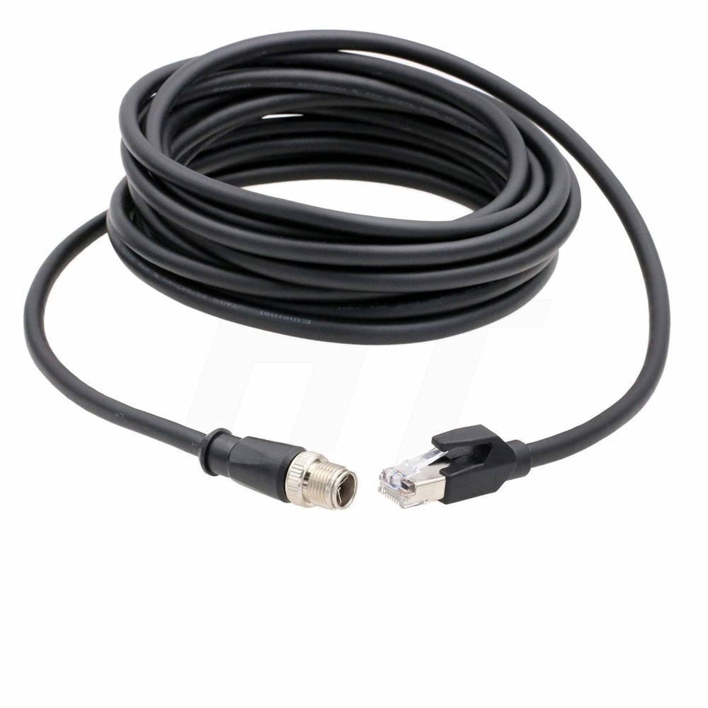 Ethernet M12 8 Pin X-Code to RJ45 Cable for Cognex Data Man Reader Baumer Bas...