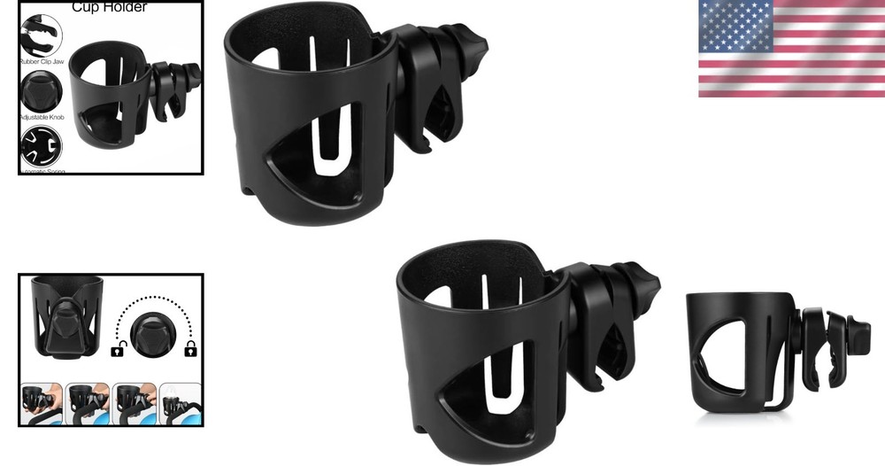 Universal Cup Holder, Stroller Cup Holder, 360° Rotatable Large Caliber Designed