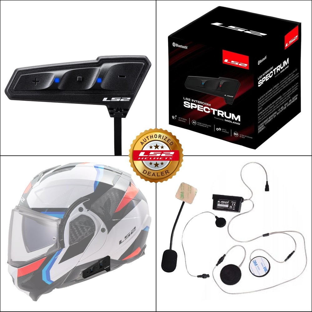 LS2 FF910 Intercom Bluetooth Spectrum Universal Motorcycle fits LS2 Advant II