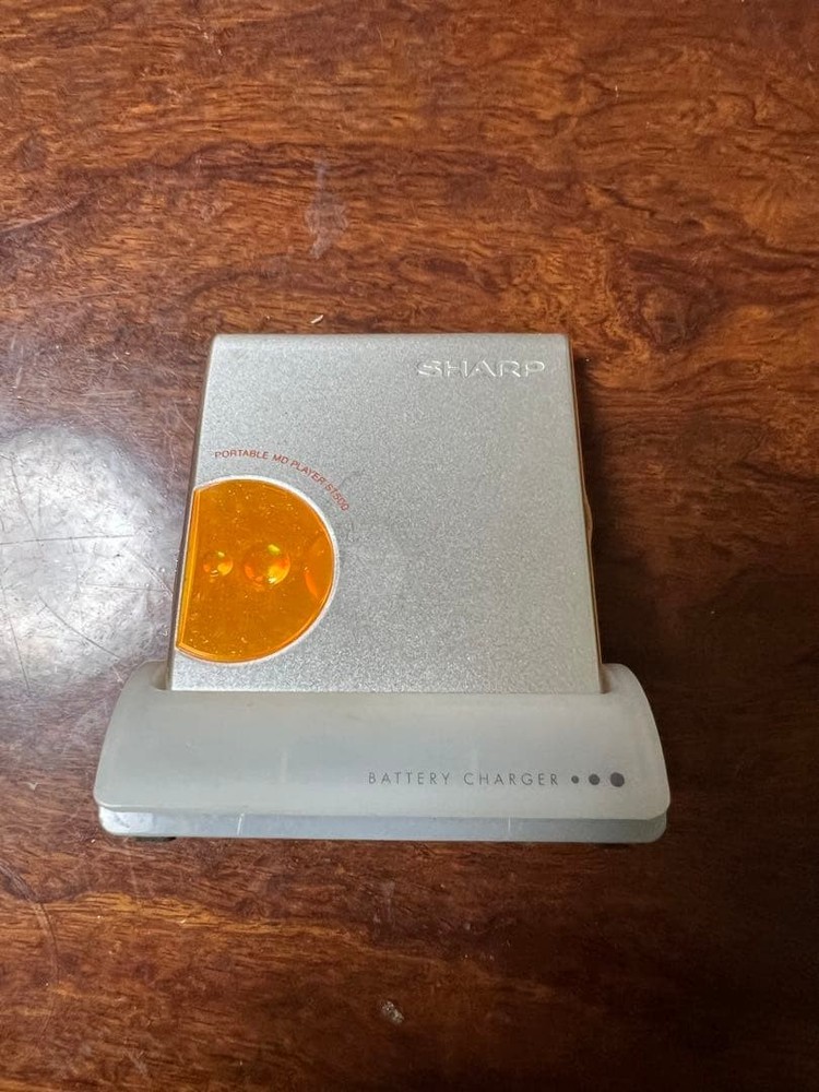 Sharp Portable MD Player ST500 Orange With Many Accessories Operation confirmed