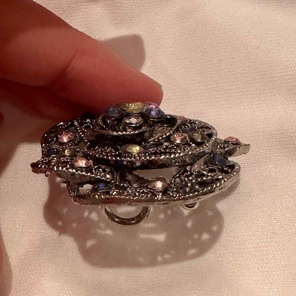 Beautiful multi color stone brooch Missing one stone