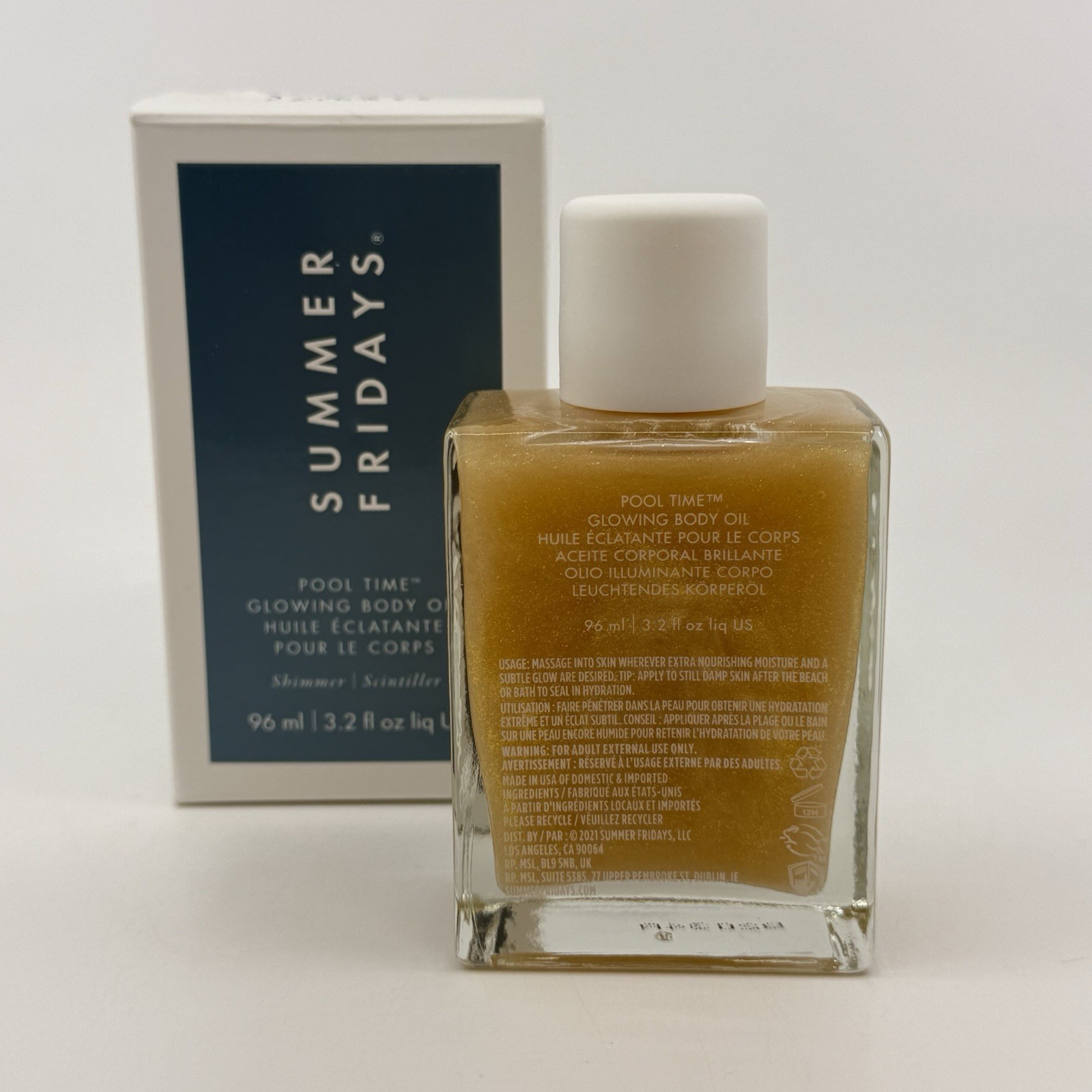 Summer Fridays Pool Time Glowing Body Oil 3.2oz Shimmer NEW IN BOX SEALED