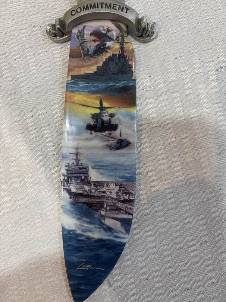 US Navy “Commitment” Dagger non-Steel Display Knife featuring Naval Power