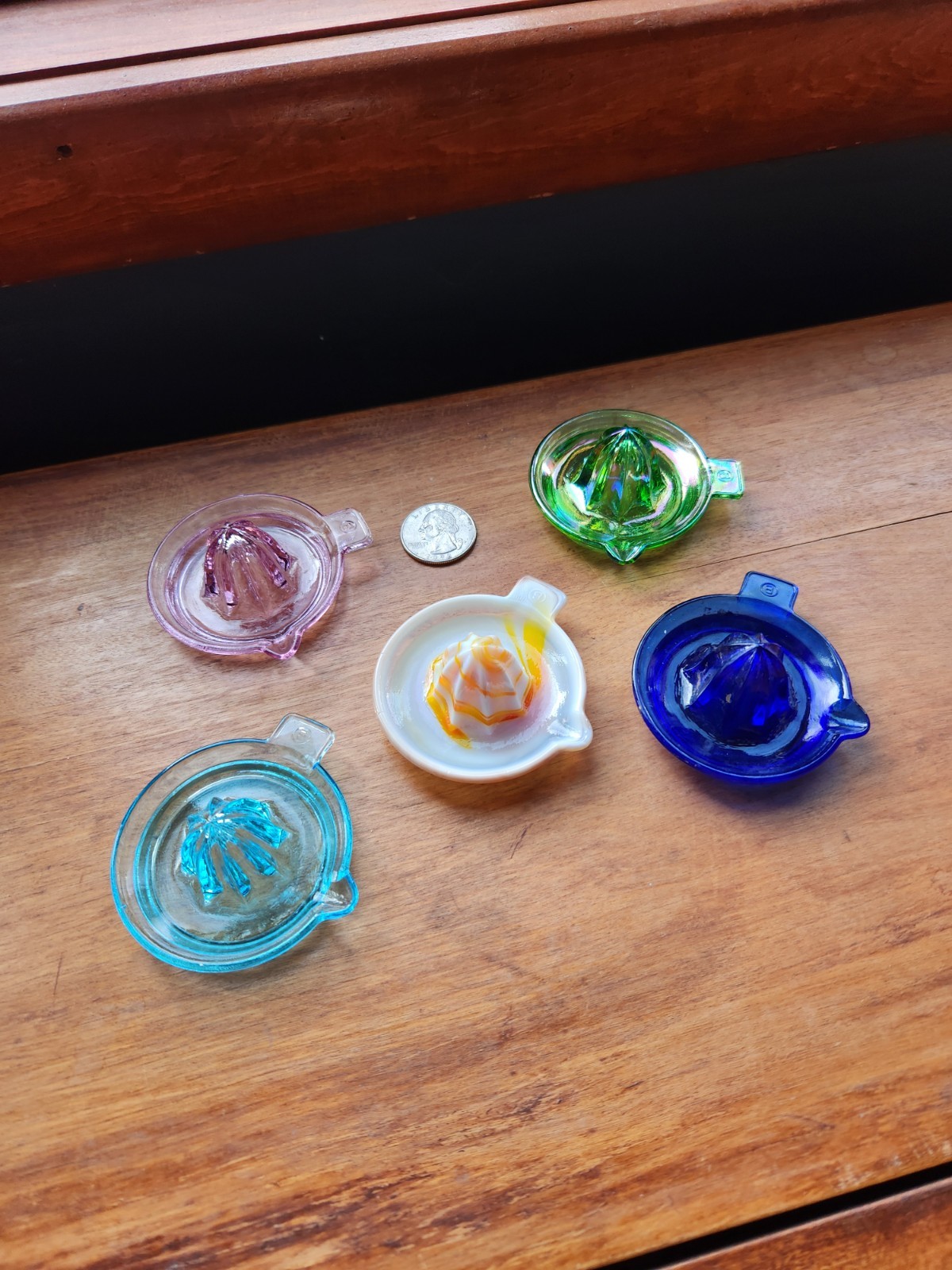 5 Edna Barnes Mini Reamers, Mosser Glass