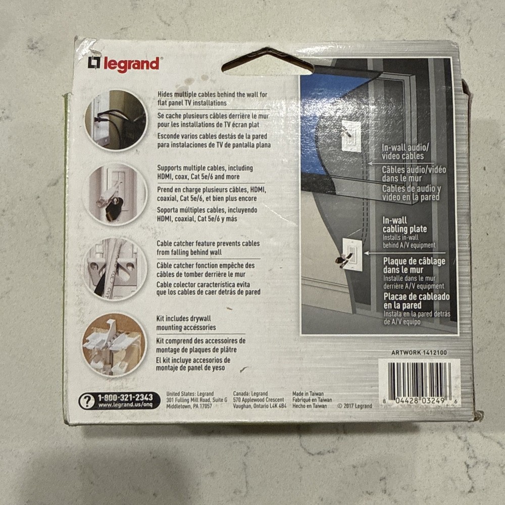 Legrand In-Wall Low-Voltage Cable Access Kit (White)