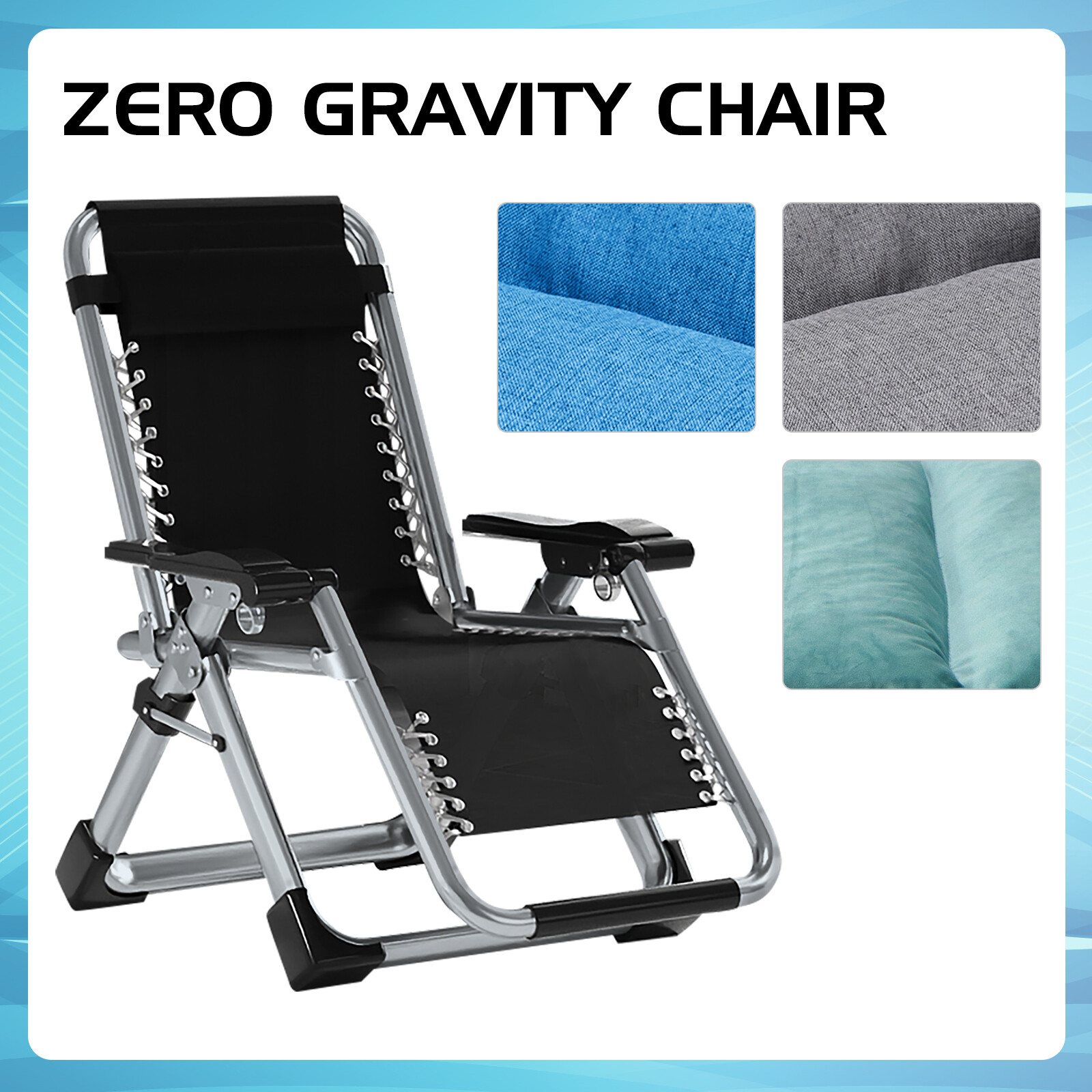 NAIZEA Zero Gravity Chair, Premium Lawn Recliner Folding Chaise Lounge & Cushion