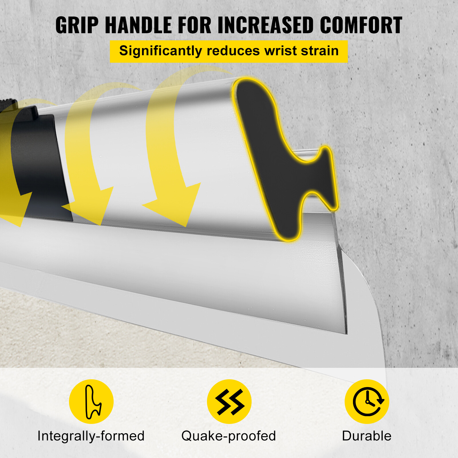 VEVOR Drywall Composite Skimming Blade Set Knife Combo 10/16/24in 35-78" Handle