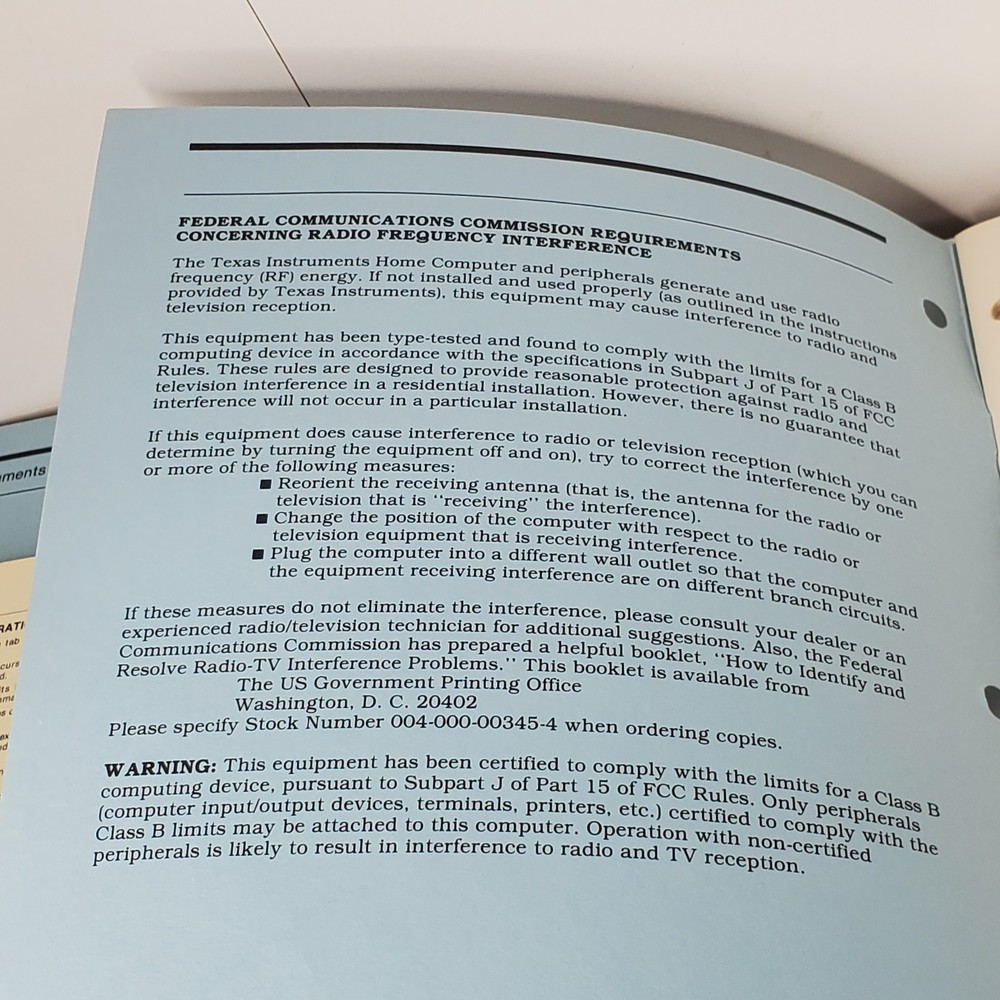 Texas Instruments TI Home Computer PHP1240 Disk Memory System Manual & Addendum