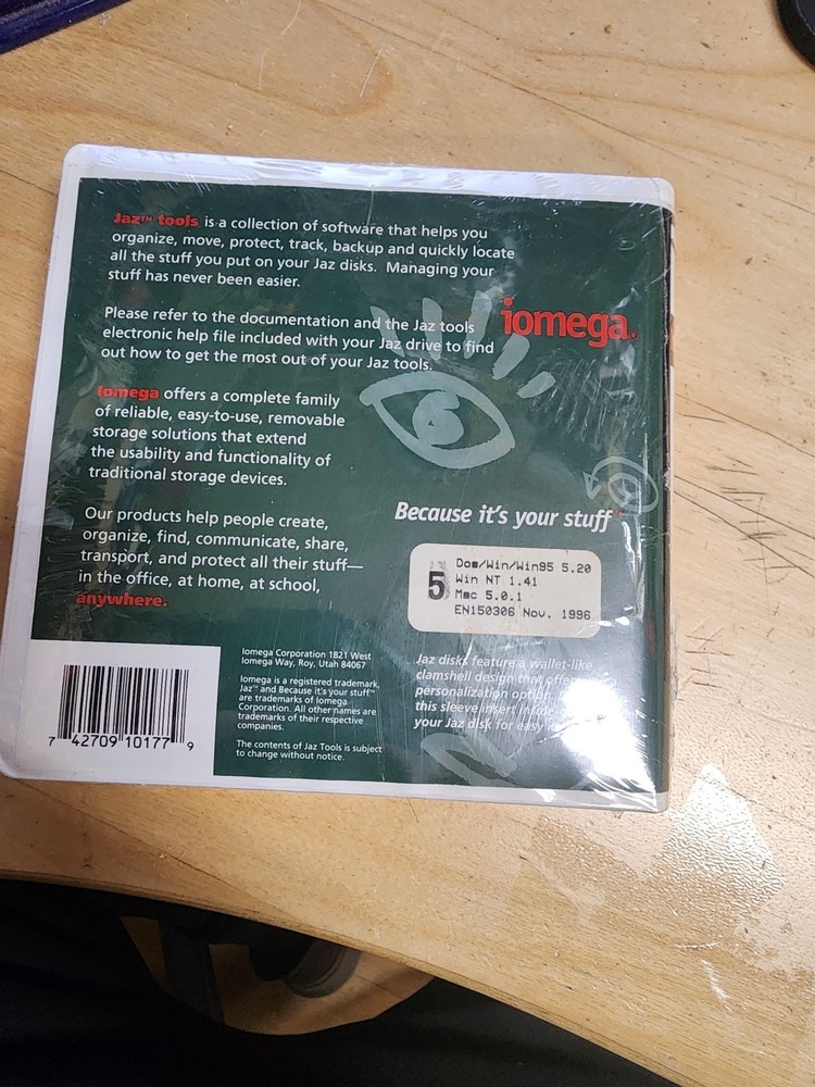 iomega Jaz 1GB Tools & Software Utilities Disk