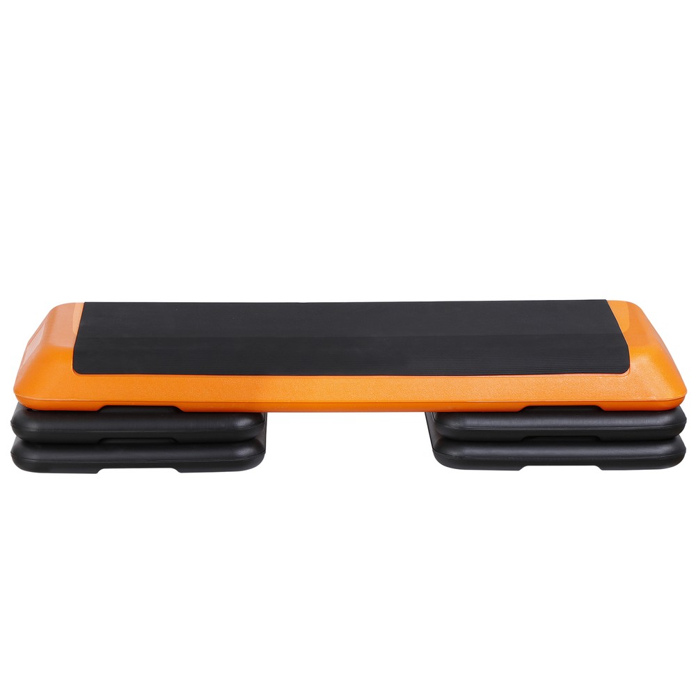 43.1'' Aerobic Exercise Step Platform with Adjustable Risers 4''-6''-8'' Orange