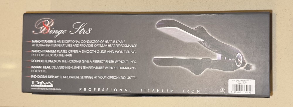 Diva Titanium 1 1/4" Nano rounded Edge Digital Flat Iron