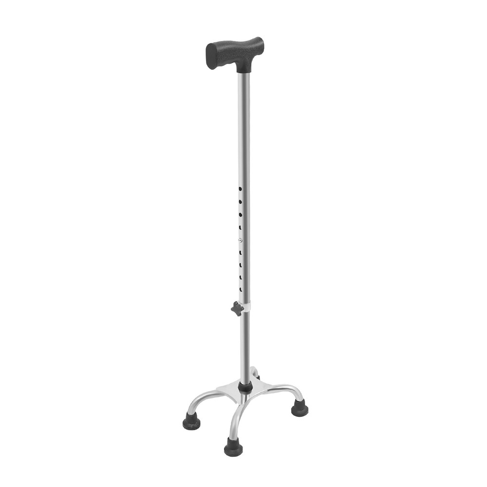 Adjustable Walking Cane Stick Mobility Quad Four Prong Base Small Base Walker