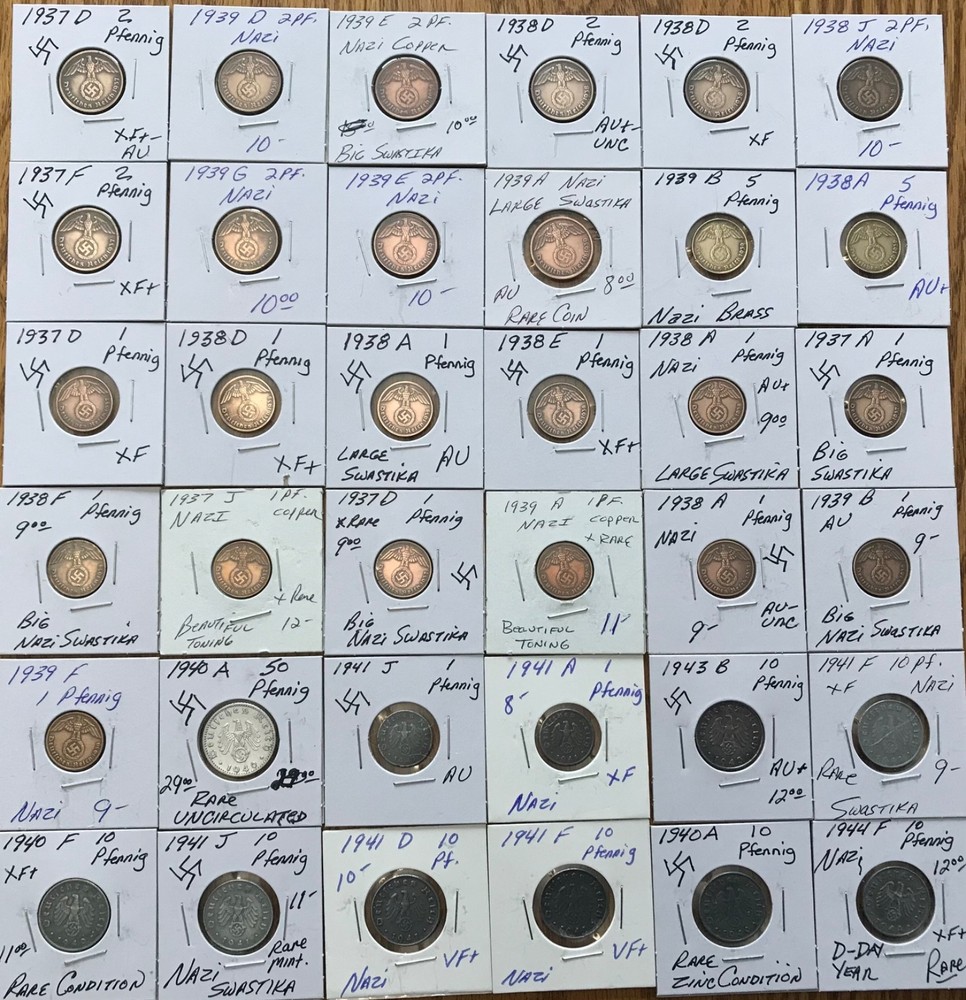 Third Reich Coins 36 Total