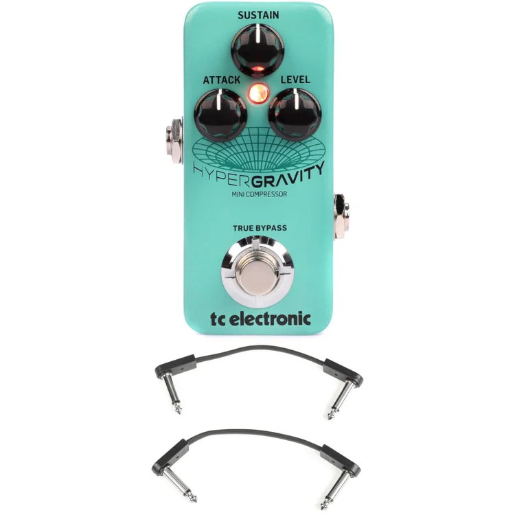 TC Electronic HyperGravity Mini Compressor Pedal with EBS Patch Cables