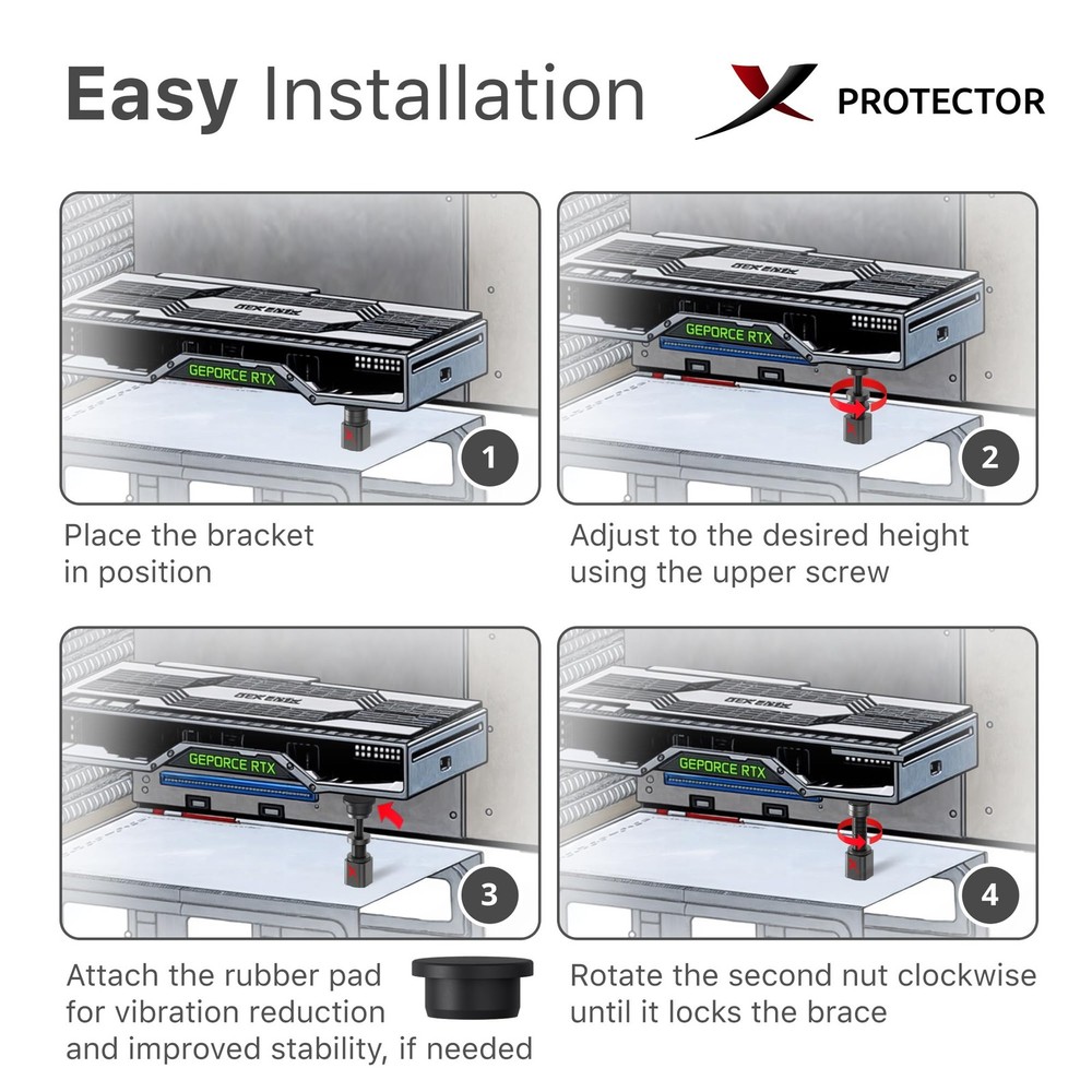 X-Protector GPU Support Bracket - Small GPU Sag Bracket 1" - 2" - Premium GPU...