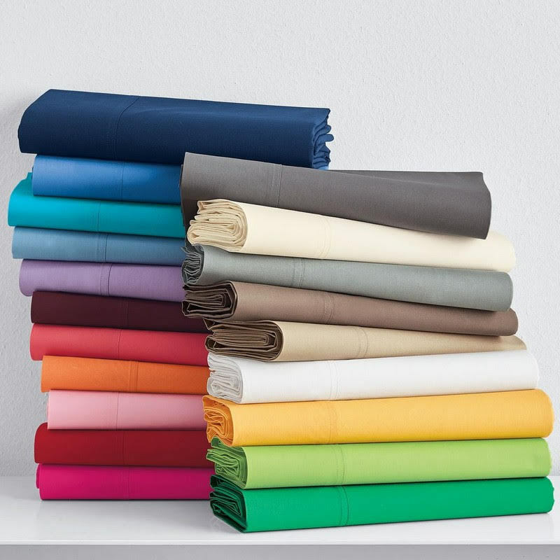 1000 THREAD COUNT EGYPTIAN COTTON FLAT SHEET+2 PILLOW CASE SOLID COLORS! SALE