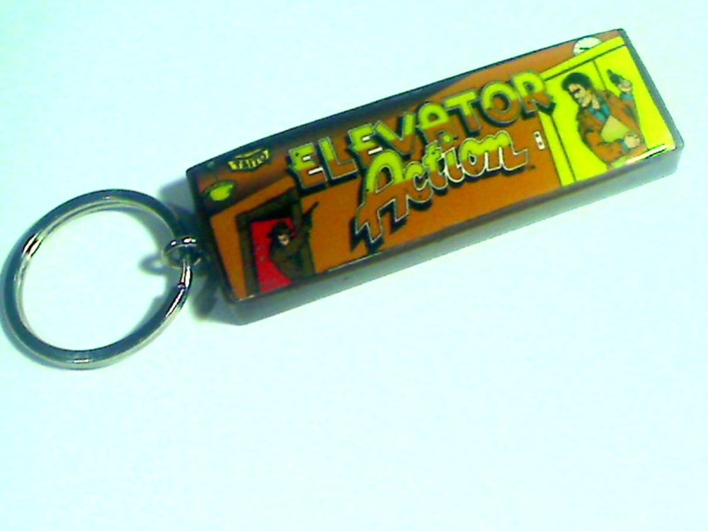 Elevator Action Arcade Marquee Coin Door Keychain