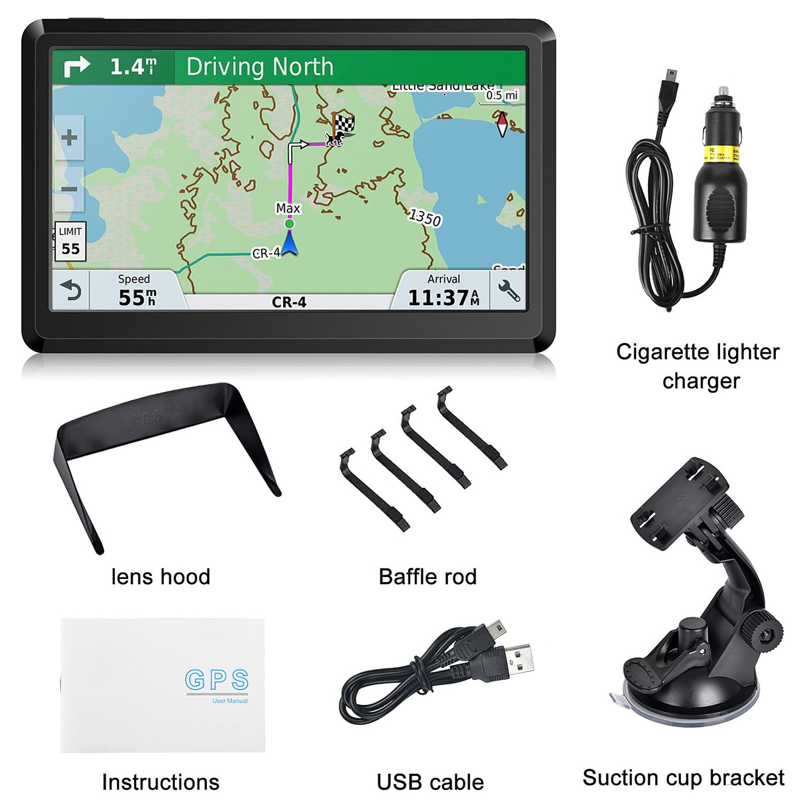 7" GPS Navigator for Semi Truck Car Commercial Driver Navigation System Trucker