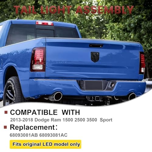 LED Tail Lights Assembly Compatible with 2013-2018 2013-2018 LED Black Border