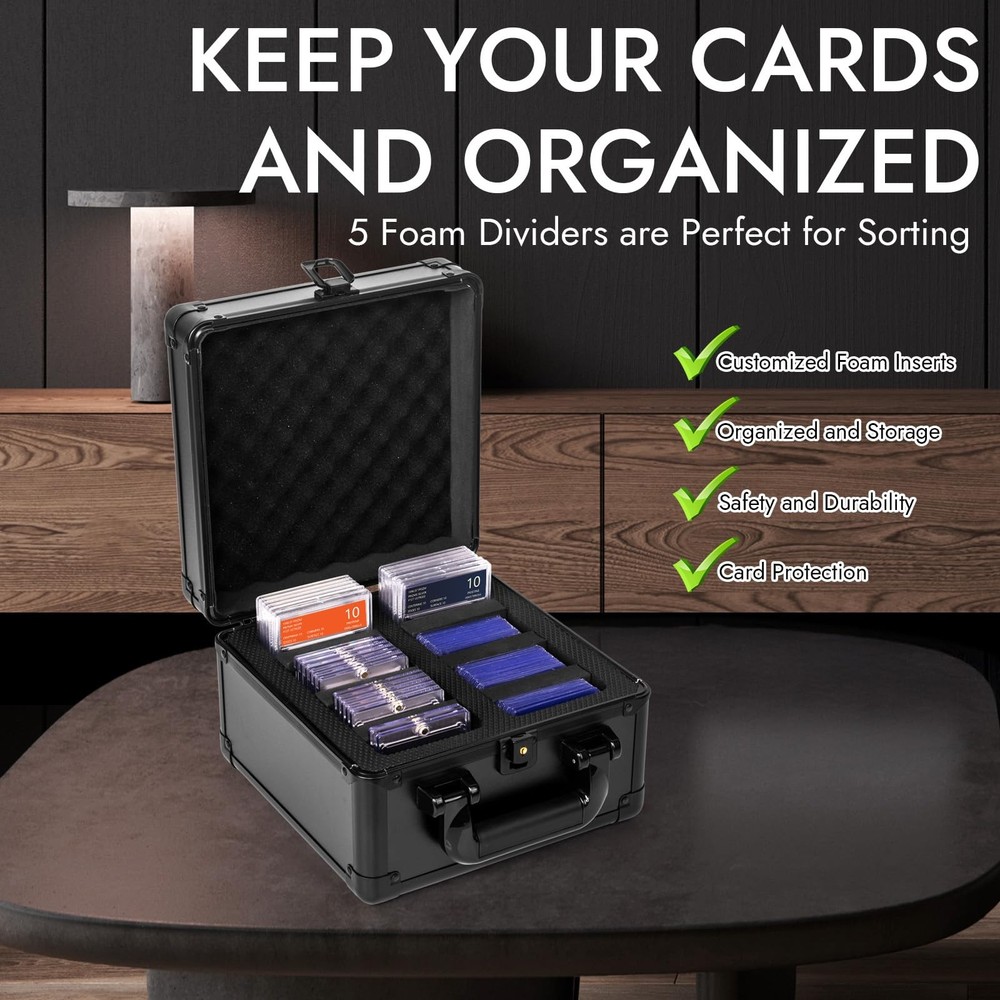 ULTRGEE Top Loader Storage Box, Graded Card Boxes, 2 Row, Black