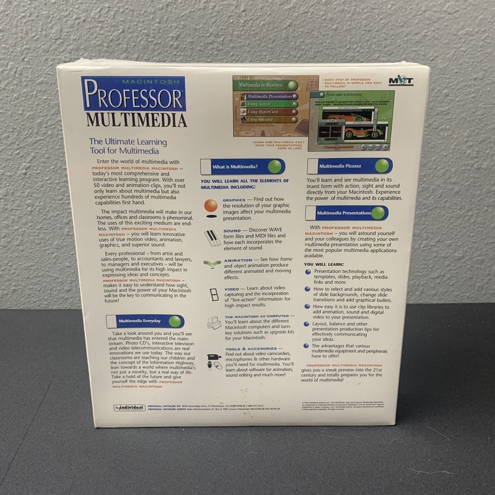 NOS Macintosh Professor Multimedia Individual Software Inc QuickTime CD-ROM 1994
