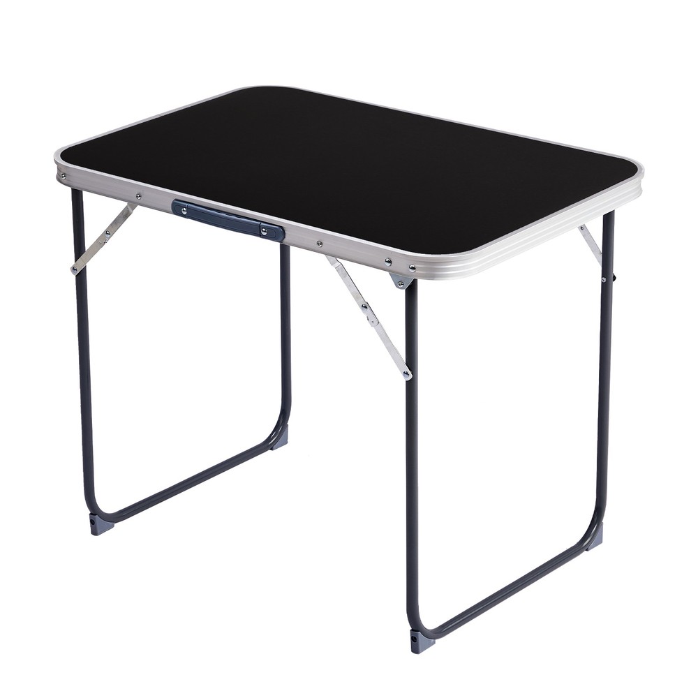 2.3ft Aluminum Camping Folding Table Black