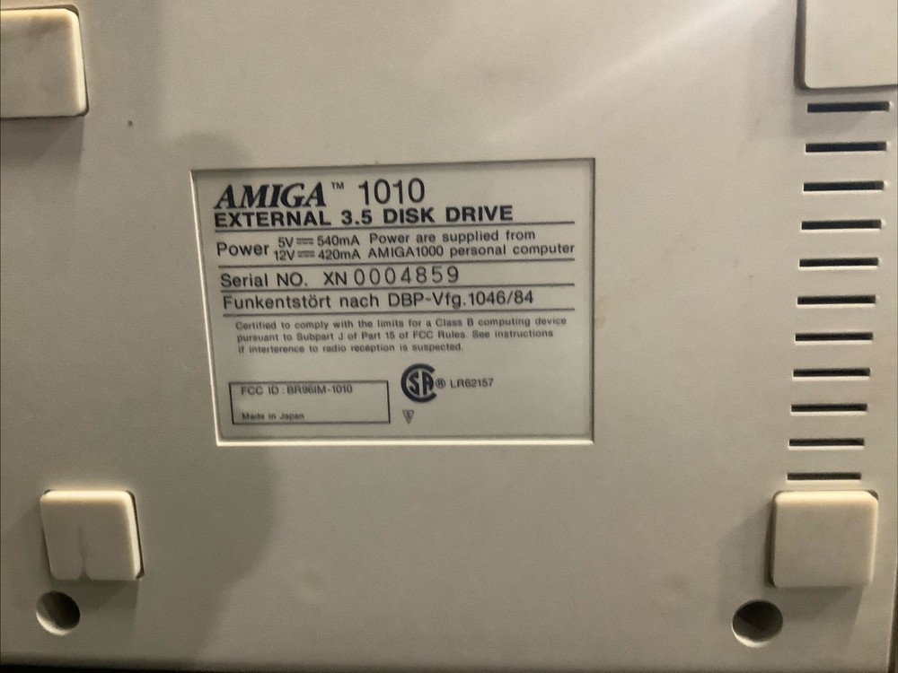 Commodore Amiga 1010 External 3.5” Floppy Disk Drive - UNTESTED