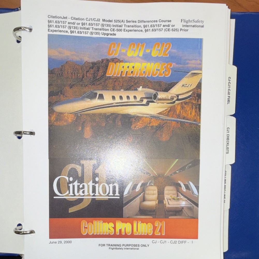 Citation CJ-CJ1-CJ2 Differences Manual