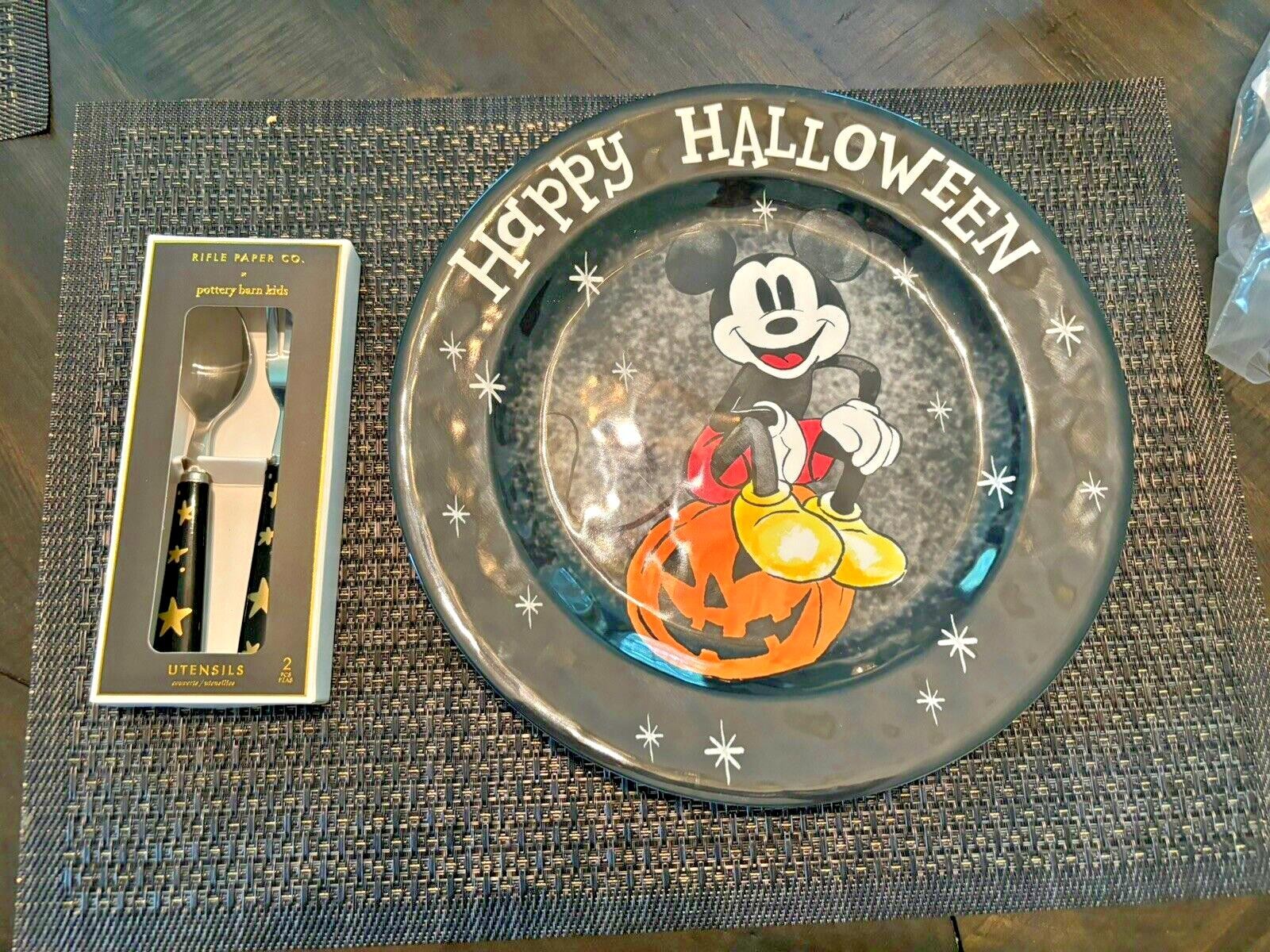 Disney Pottery Barn holiday Mickey Halloween Peanuts Dinner Party Plate SET 8 !