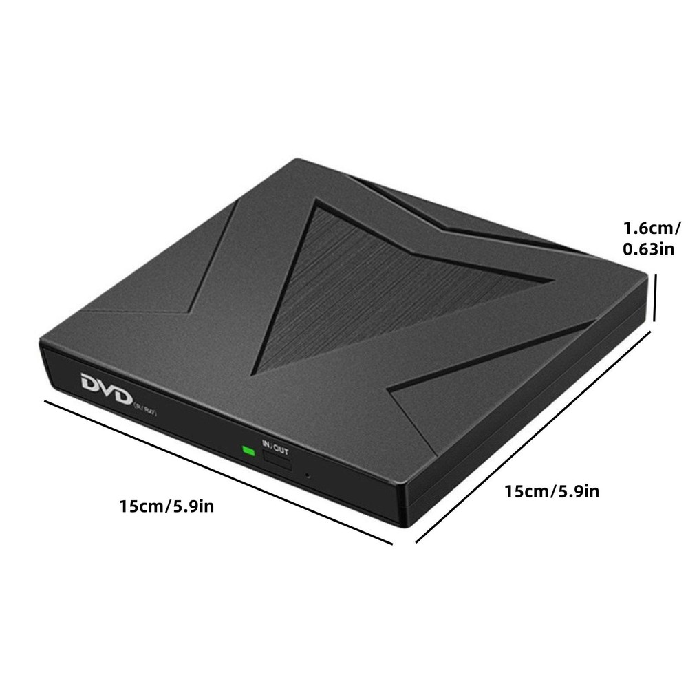 5Gbps DVD Drive USB-C&USB-A Dual Interface Drive DVD/CD/VCD Wide Compatibility