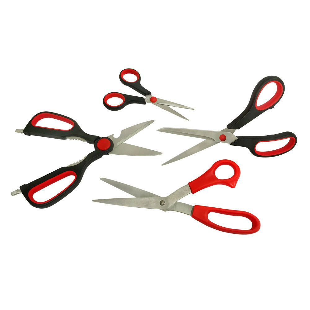 4 Pc Stainless Steel Assorted Scissors Set
