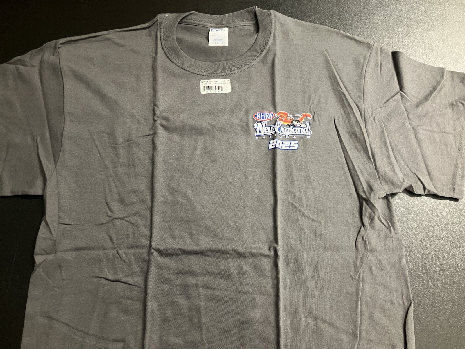 NHRA DRAG RACING OFFICAL 2025 NEW ENGLAND NATIONALS gray EVENT SHIRT SIZE LARGE