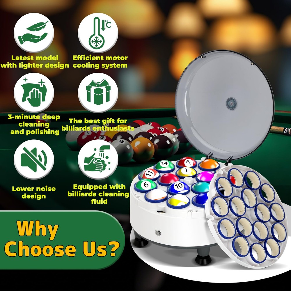 Billiard Cleaning Machine, Pool Polishing Cleaning Machine, Automatic 16 Pool...