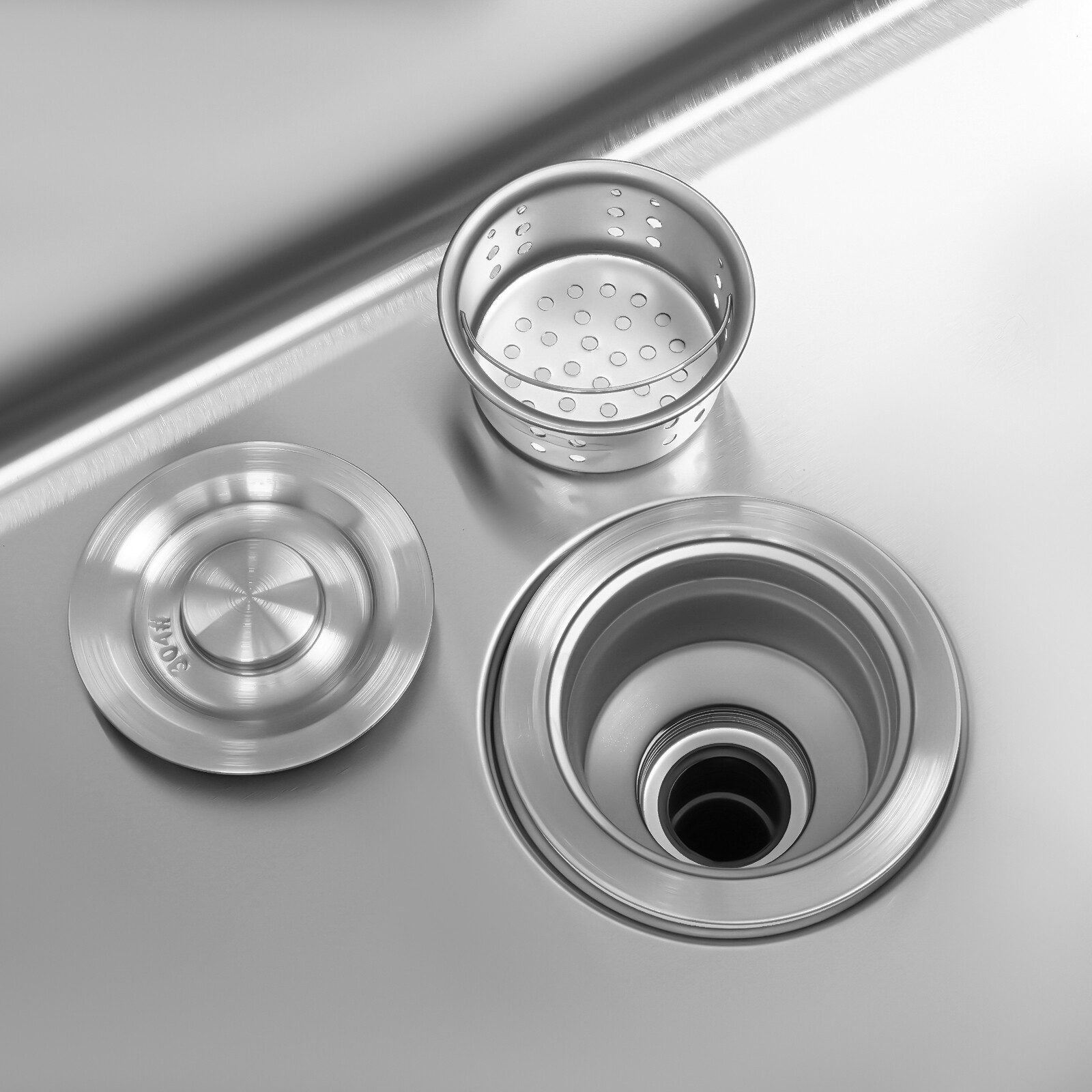 Commercial Sink Stainless Steel Utility Sink Single Bowl Kitchen Sink w/ Faucet