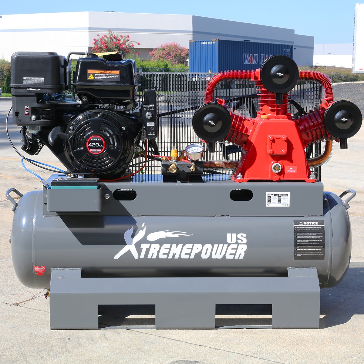 XtremepowerUS 30 Gallon Air Compressor 13HP Gas Drive Truck Mounted Gas Engine